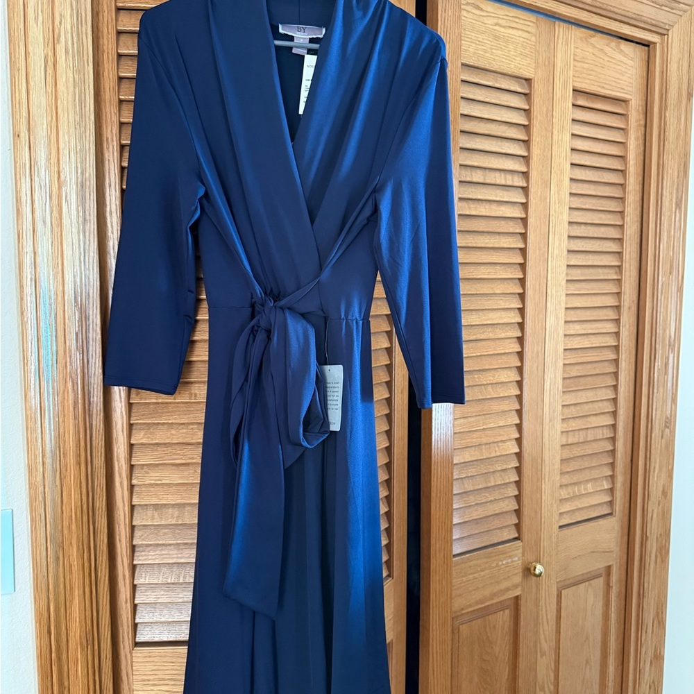 Elegant Navy Wrap Dress